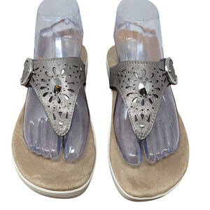 Earth Origins Women's Grayson Wedge Thong Laser Cut Sandals 6.5M